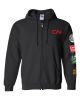 CN - Black full-zip hoody with sleeve logos