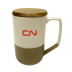 CN Ceramic Mug With Lid - White