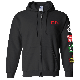 CN - Black full-zip hoody with sleeve logos